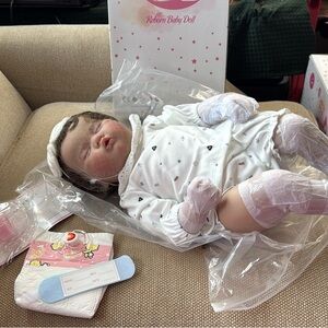 Reborn Baby Doll with White Outfit